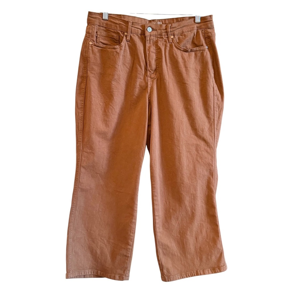 Judy Blue Women's Plus Size Rust Brown Wide Leg Cropped High Rise Jeans Size 16W
